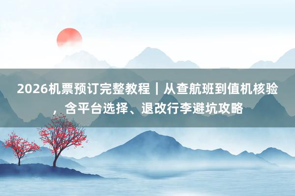 2026机票预订完整教程｜从查航班到值机核验，含平台选择、退改行李避坑攻略