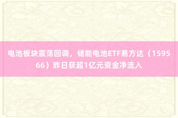 电池板块震荡回调,储能电池ETF易方达(159566)昨日获超1亿元资金净流入
