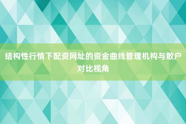 结构性行情下配资网址的资金曲线管理机构与散户对比视角