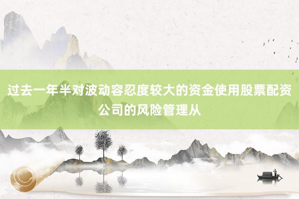 过去一年半对波动容忍度较大的资金使用股票配资公司的风险管理从
