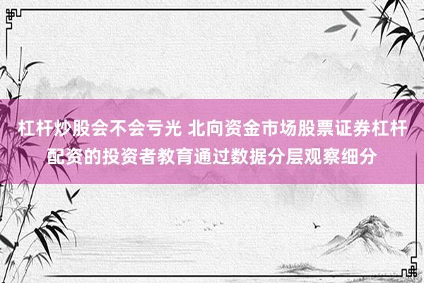 杠杆炒股会不会亏光 北向资金市场股票证券杠杆配资的投资者教育通过数据分层观察细分