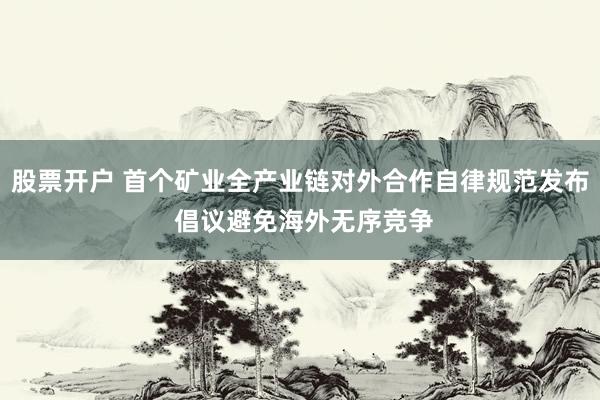 股票开户 首个矿业全产业链对外合作自律规范发布 倡议避免海外无序竞争