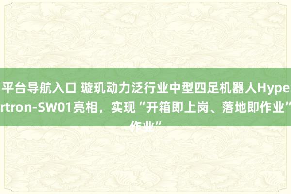 平台导航入口 璇玑动力泛行业中型四足机器人Hypertron-SW01亮相,实现“开箱即上岗、落地即作业”