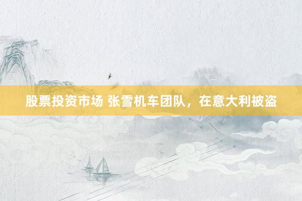股票投资市场 张雪机车团队，在意大利被盗