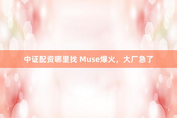 中证配资哪里找 Muse爆火，大厂急了