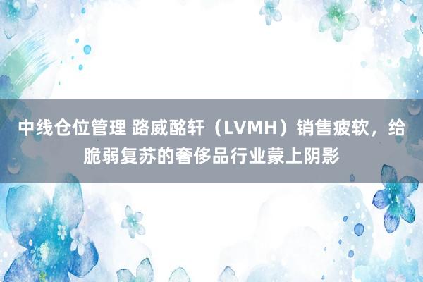 中线仓位管理 路威酩轩（LVMH）销售疲软，给脆弱复苏的奢侈品行业蒙上阴影