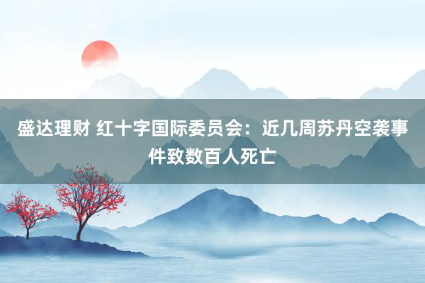 盛达理财 红十字国际委员会：近几周苏丹空袭事件致数百人死亡